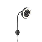 Wandventilator zwart incl. LED 2700K - Dores, Nieuw, Overige materialen, Modern