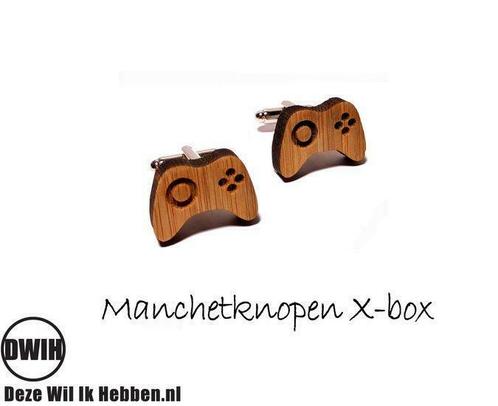 LaserWood manchetknopen X-box, Sieraden, Tassen en Uiterlijk, Manchetknopen, Verzenden
