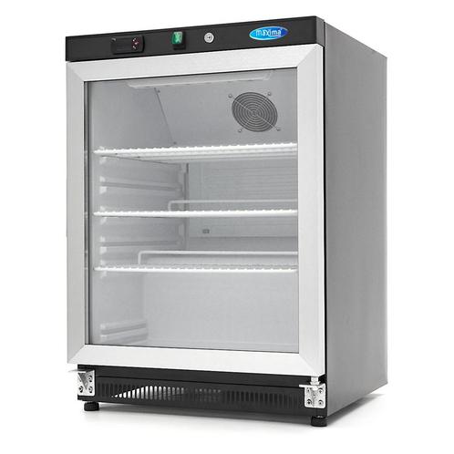 Koelkast - 200 L - Zwart - met Glazen Deur, Witgoed en Apparatuur, Koelkasten en IJskasten, 85 tot 120 cm, 200 liter of meer, Nieuw
