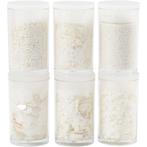 Bio Sparkles &amp; Sequins, zilver, wit, 6x7 ml/ 1 doos, Nieuw