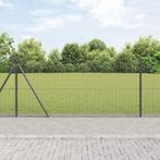 vidaXL Gelast draadhek met 7 geflanste palen Grijs 0.8x10 m, Verzenden, Nieuw, IJzer