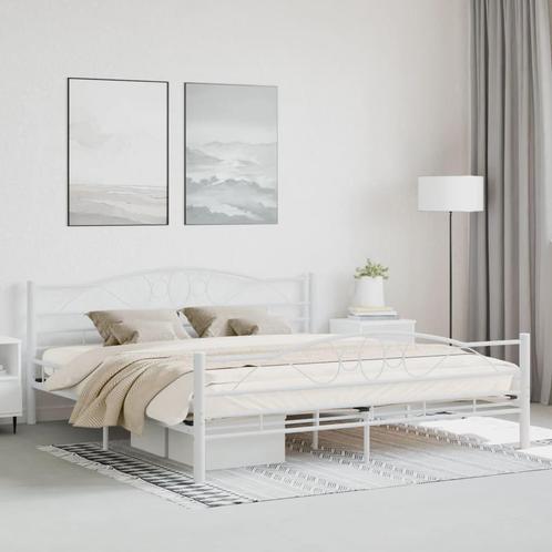 vidaXL Bedframe metaal wit 180x200 cm, Huis en Inrichting, Slaapkamer | Bedden, 80 cm, 200 cm, Wit, Eenpersoons, Nieuw, Metaal