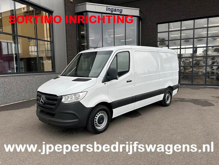Zakelijke Lease |  Mercedes-Benz Sprinter 317 CDI L2 H1 SORT, Auto's, Bestelauto's, Onderhoudsboekje, Lease, Zwart, Automaat, Wit