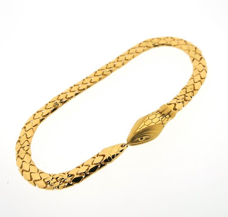 24Krt. Gouden Snake armband | 17,5 cm (uniek, slang), Sieraden, Tassen en Uiterlijk, Armbanden, Overige kleuren, Gebruikt, Goud