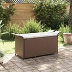 vidaXL Tuinbank met kussen 116x46x57 cm poly rattan bruin, Tuin en Terras, Tuinbanken, Verzenden, Nieuw, Rotan