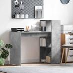 vidaXL Bureau met plank Beton Grijs 108 x 55 x 103.5 cm, Huis en Inrichting, Bureaus, Verzenden, Nieuw