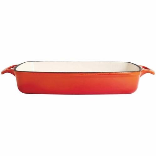 Rechthoekige schaal - gietijzer - 390x225mm - oranje, Zakelijke goederen, Horeca | Keukenapparatuur, Nieuw in verpakking, Ovens, Magnetrons en Steamers