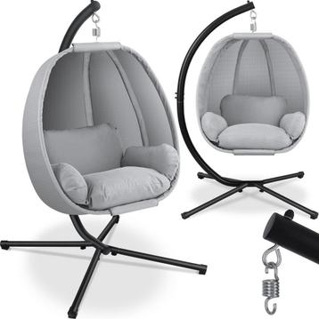 KESSER® Egg Hangstoel met Standaard - Tot 150kg - Grijs beschikbaar voor biedingen