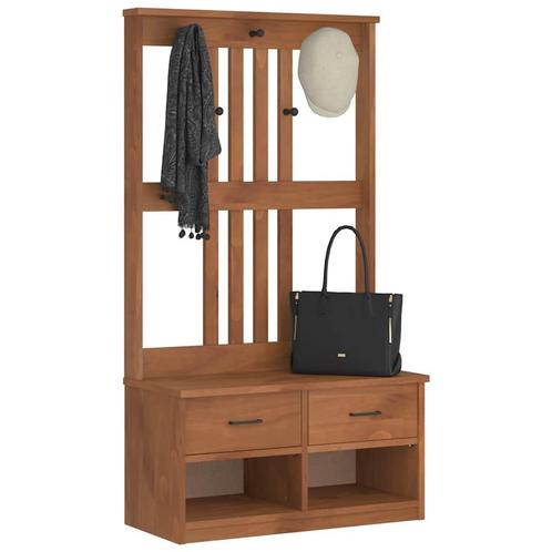 vidaXL Halboom SANDENS 87x40x159,5 cm massief grenenhout, Huis en Inrichting, Banken | Voetenbanken en Poefen, Nieuw, Verzenden