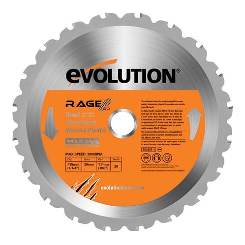 Zaagblad  Evolution 185mm multipurpose metaal/alu/hout, Doe-het-zelf en Verbouw, Gereedschap | Machine-onderdelen en Toebehoren