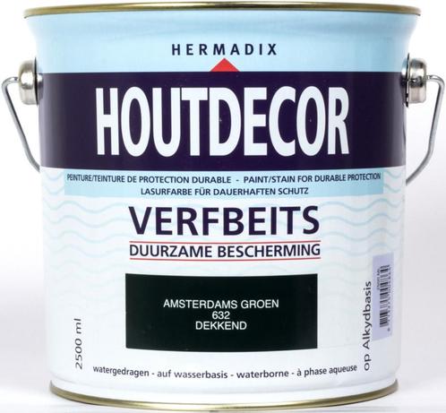 Houtdecor Verfbeits Amsterdams Groen 632 2,5 liter, Doe-het-zelf en Verbouw, Verf, Beits en Lak, Nieuw, Ophalen of Verzenden