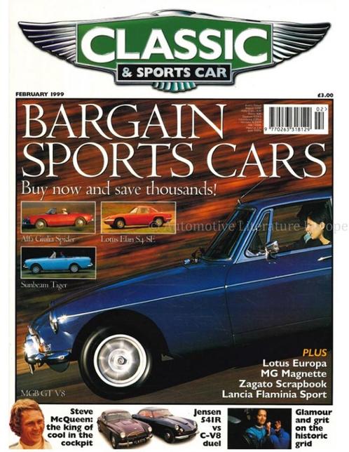 1999 CLASSIC AND SPORTSCAR MAGAZINE (02) FEBRUARI ENGELS, Boeken, Auto's | Folders en Tijdschriften