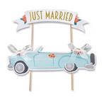 Bruidstaart topper Just Married 2-delig, Verzenden, Nieuw, Versiering, Geboorte of Huwelijk