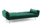 Retro slaapbank DIVANI 220cm smaragdgroen fluweel gouden, Ophalen of Verzenden, Nieuw