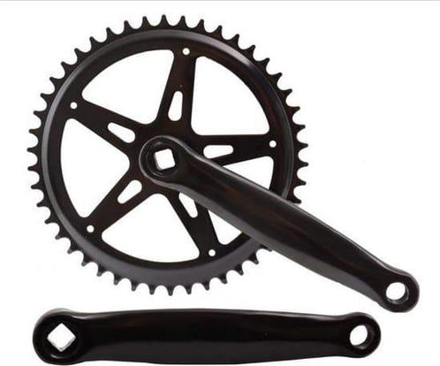 Crankset spieloos 46t staal 18 zwart 170mm - zwart, Fietsen en Brommers, Fietsaccessoires | Overige Fietsaccessoires, Gebruikt