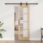 vidaXL Schuifdeur Handmatig Bruin 61 x 198,5 cm Hout en, Doe-het-zelf en Verbouw, Deuren en Horren, Verzenden, Nieuw