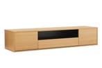 TV-bord LOFT 150 cm hangend naturel zwart - 47814, Ophalen of Verzenden, Nieuw