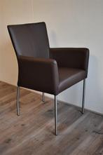 Leren eetkamerstoelen met armleuning wieltjes, parketwielen, Huis en Inrichting, Stoelen, Nieuw, Leer, Design modern landelijk industrieel 