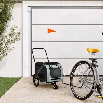 vidaXL Huisdierfietskar Grijs en Zwart Oxford Stof en IJzer beschikbaar voor biedingen
