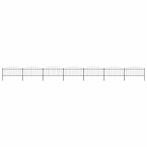 vidaXL Tuinhek met speren bovenkant (0,5-0,75)x11,9 m staal, Verzenden, Nieuw, IJzer, Minder dan 1 meter