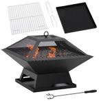 TRUUSK Vuurschaal Met Vonkenbescherming - Grillrooster en Po, Tuin en Terras, Vuurschalen, Verzenden, Nieuw
