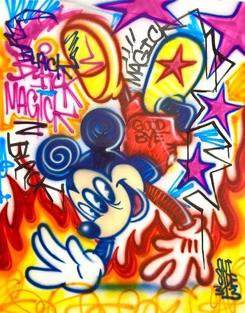 Outside313 - Mickey Mouse - Black Magick, Antiek en Kunst, Kunst | Schilderijen | Modern