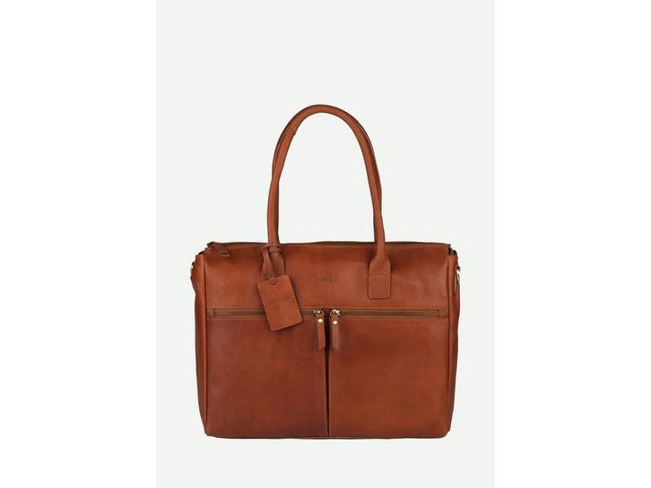 BURKELY Valerie - Laptoptas 15.6 - Leer - Cognac, Computers en Software, Laptoptassen, Zo goed als nieuw, Verzenden