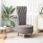 vidaXL Slipper Stoel Taupe 56,5 x 70 x 110 cm Stof, Verzenden, Nieuw