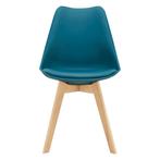 Eetkamerstoelen Fläten set van 4 stuks kunstleer turquoise e, Huis en Inrichting, Verzenden, Nieuw