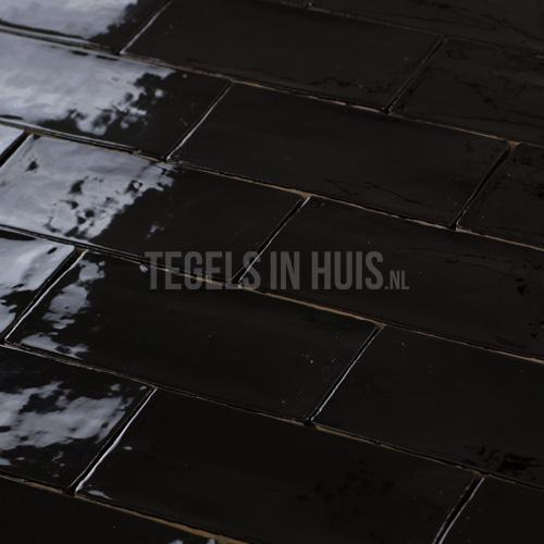 Equipe wandtegel masia zwart glans 7,5x15cm langwerpige, Doe-het-zelf en Verbouw, Tegels, Wandtegels, Nieuw, 10 m² of meer, Keramiek