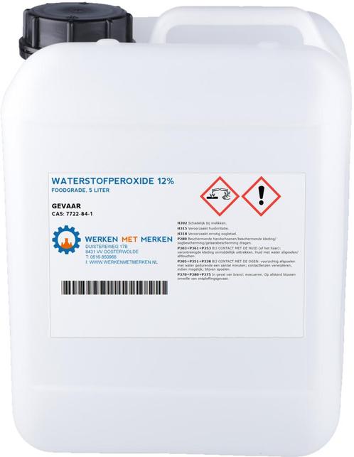 Wmm Chemie Waterstofperoxide foodgrade 12 5 liter, Doe-het-zelf en Verbouw, Overige Doe-het-zelf en Verbouw, Nieuw, Verzenden