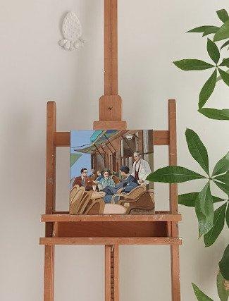 Paula Leiva Granger - CAFÉ DES ETRANGERES, Antiek en Kunst, Kunst | Schilderijen | Modern