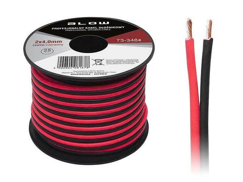 Luidsprekerkabel 2 x 4.00 mm zwart/rood op rol 25 meter, Audio, Tv en Foto, Audiokabels en Televisiekabels, Nieuw, Ophalen of Verzenden