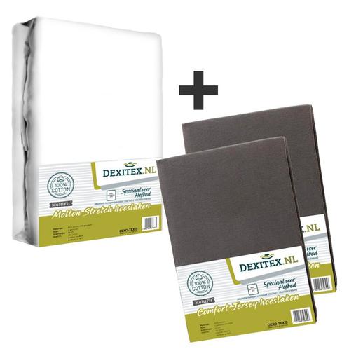 Textielpakket Hefbed 1 Molton + 2 Jersey hoeslakens, Huis en Inrichting, Slaapkamer | Beddengoed, Overige typen, Wit, Nieuw, Verzenden