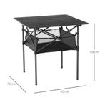 TRUUSK Aluminium Opklapbare Campingtafel 70 Cm X 70 Cm X 69, Caravans en Kamperen, Verzenden, Nieuw