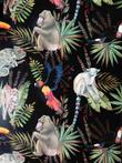 Groot stuk fluweel met exotische print. 3.00 x 1.45 -