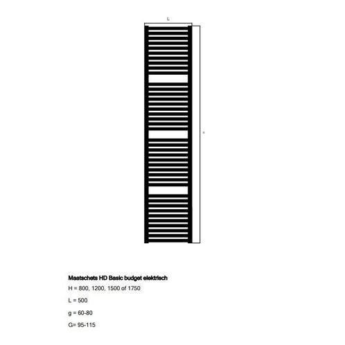 Elektrische Radiator HD Heating Basic Budget AB 500 x 1200, Doe-het-zelf en Verbouw, Sanitair, Ophalen of Verzenden