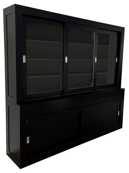 Buffetkast zwart - zwart Zwolle 240cm soft close |, Huis en Inrichting, Kasten | Buffetkasten, Ophalen of Verzenden