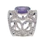 18 Krt. Witgouden koninklijke ring | 3,00 ct. Diamanten &..., Sieraden, Tassen en Uiterlijk, Ringen, 18 tot 19, Gebruikt, Overige kleuren