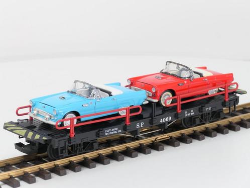LGB 4059 Auto transportwagon SP 4069 Oldtimer Cabriolet, Hobby en Vrije tijd, Modeltreinen | Overige schalen, Wagon, Gebruikt