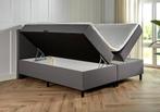 Boxspring met opbergruimte Bologna 140 200 Antraciet, Huis en Inrichting, Verzenden, Nieuw, 140 cm, Twijfelaar