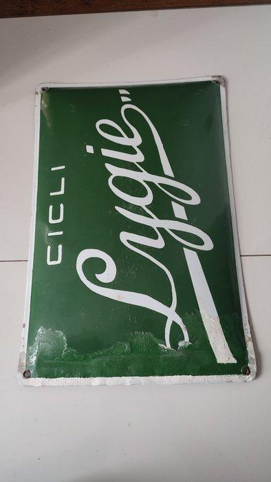 LYGIE - Emaille bord - Origineel gebogen geëmailleerd, Antiek en Kunst, Antiek | Wandborden en Tegels