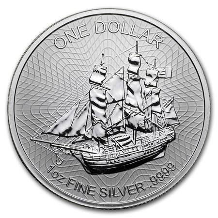 Cook Islands 1 oz 2019 (geribbeld), Postzegels en Munten, Munten | Oceanië, Losse munt, Zilver, Verzenden