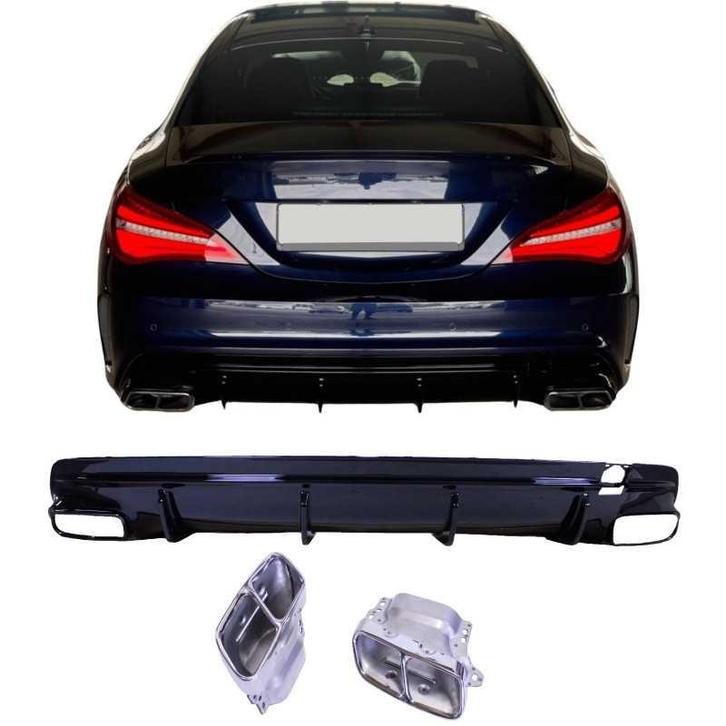 Diffuser voor mercedes cla c117 x117 2014-2018 dubbele chrom, Auto-onderdelen, Carrosserie en Plaatwerk, Nieuw