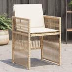vidaXL Tuinstoelen 4 st met kussens poly rattan beige, Verzenden, Nieuw, Rotan