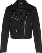 Only Sherry Crop Bonded Biker Jack - 42 - Dames - Zwart, Kleding | Dames, Jassen | Winter, Verzenden, Nieuw
