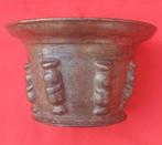 Vijzel en stamper (2) - Bronzen ribbelmolen, Antiek en Kunst