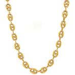 Gouden collier koffiebonen 60 cm 14 krt, Verzenden, Zo goed als nieuw, Goud, Goud