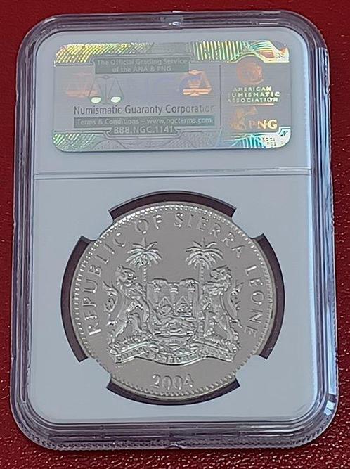 Sierra Leone, Zuid-Afrika. 1 Dollar 2004 NGC MS64 NELSON, Postzegels en Munten, Munten | Europa | Niet-Euromunten