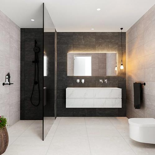 Badkamermeubel BWS Valencia Carrara Mat 150 cm Solid Surface, Doe-het-zelf en Verbouw, Sanitair, Bad, Nieuw, Ophalen of Verzenden